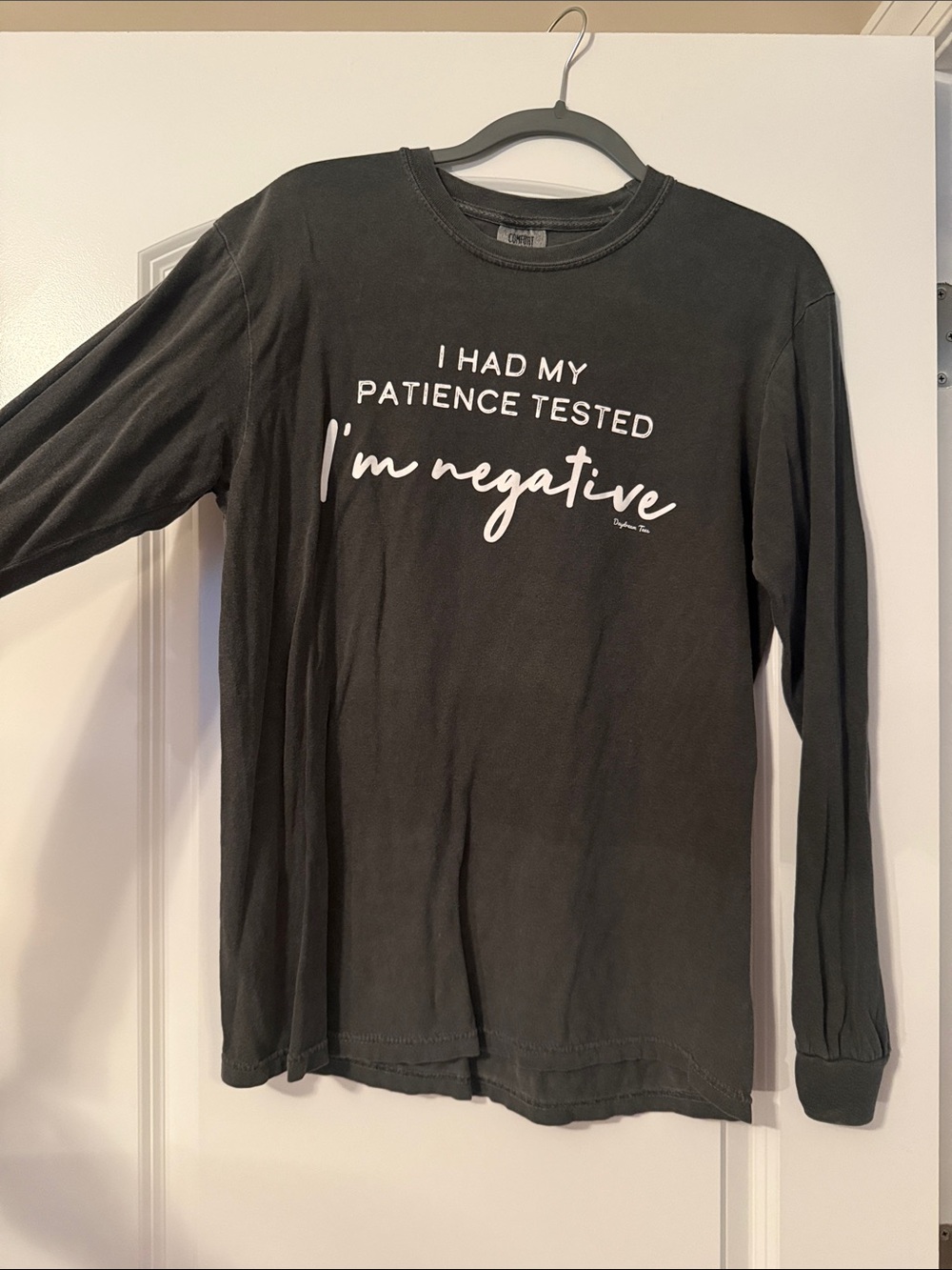 Comfort Colors Black Long-Sleeve Graphic Tee - "I'm negative"
